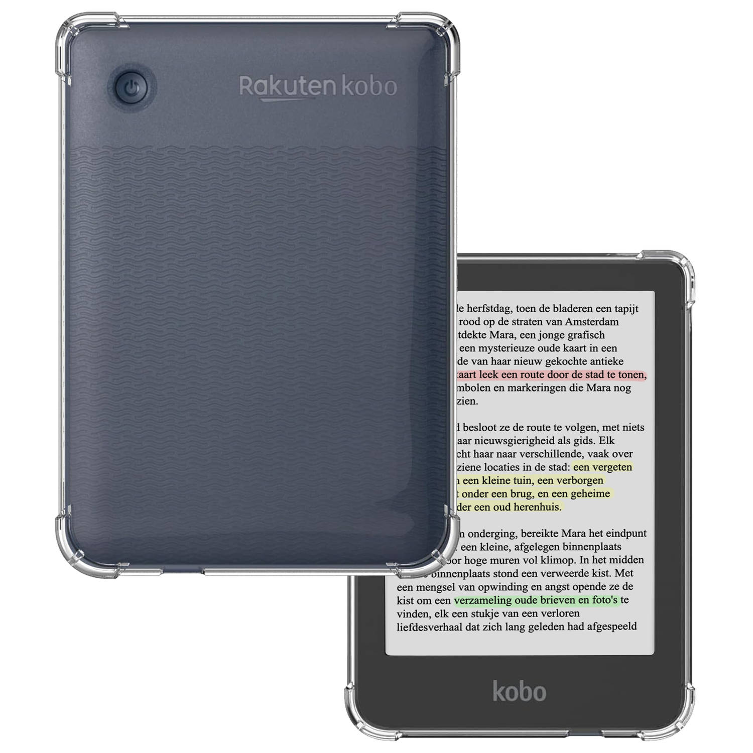 Basey Hoesje Geschikt voor Kobo Clara Colour Hoes eReader Shockbestendig Back Cover Siliconen Tablet Case - Transparant