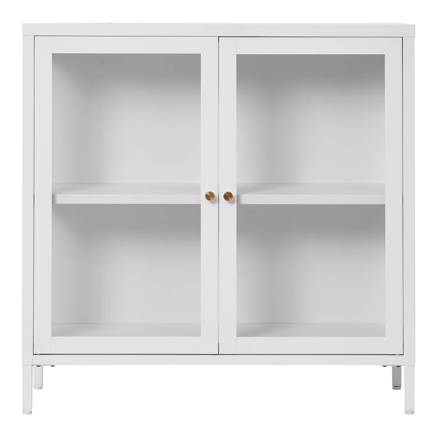 House Nordic - Wandkast Wit Metaal - 2 Deuren - 80x35x80cm - Dalby