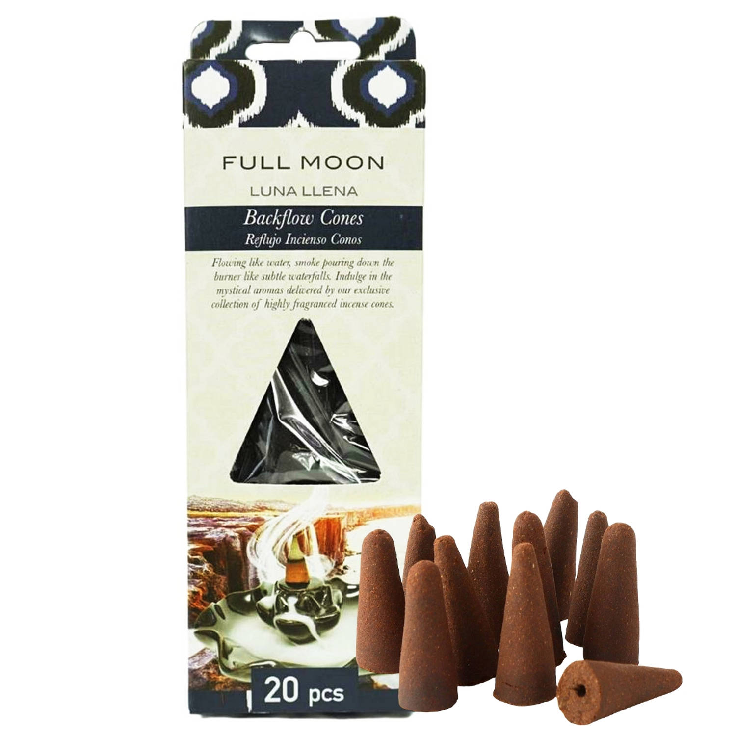 Backflow Wierookkegels Incense cones 20 stuks - Full Moon