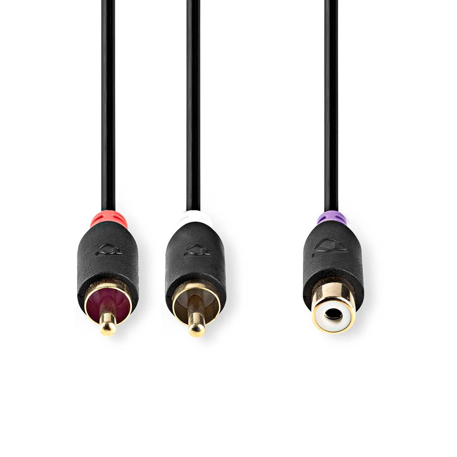 Subwooferkabel | 2x RCA male RCA female | 0,2 m | Antraciet