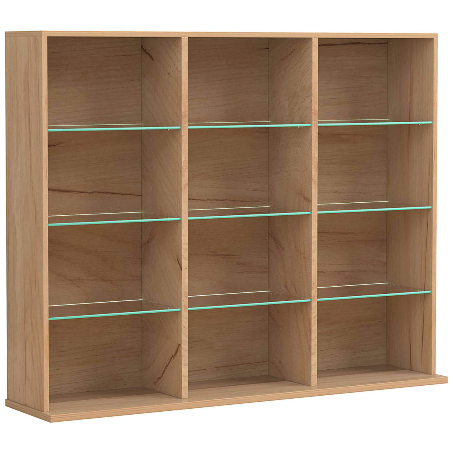 VCM Holz CD DVD Standregal Bücherregal Raumteiler Deko Regal Glas Zilas L