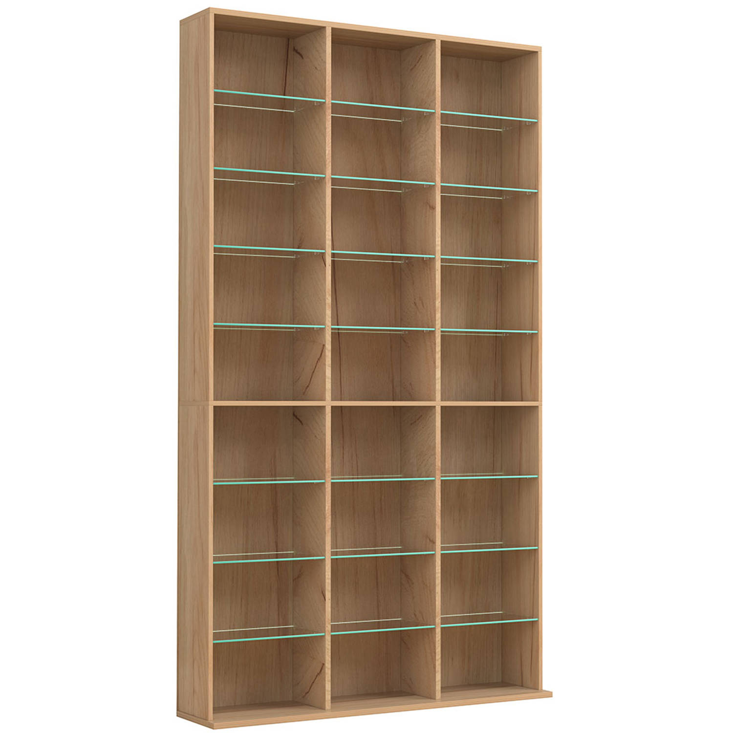 VCM Holz CD DVD Standregal Bücherregal Raumteiler Deko Regal Glas Zilas XL