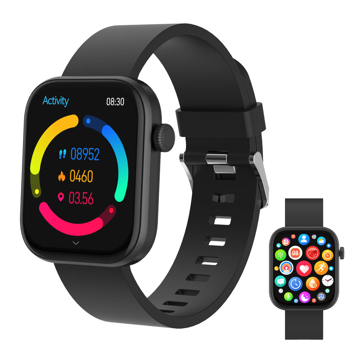 Denver Smartwatch - Android iOS - Volledige Belfunctie - Amoled Display - Sporthorloge - Hartslagmeter - Saturatiemeter - Slaapmonitor - SWC185B