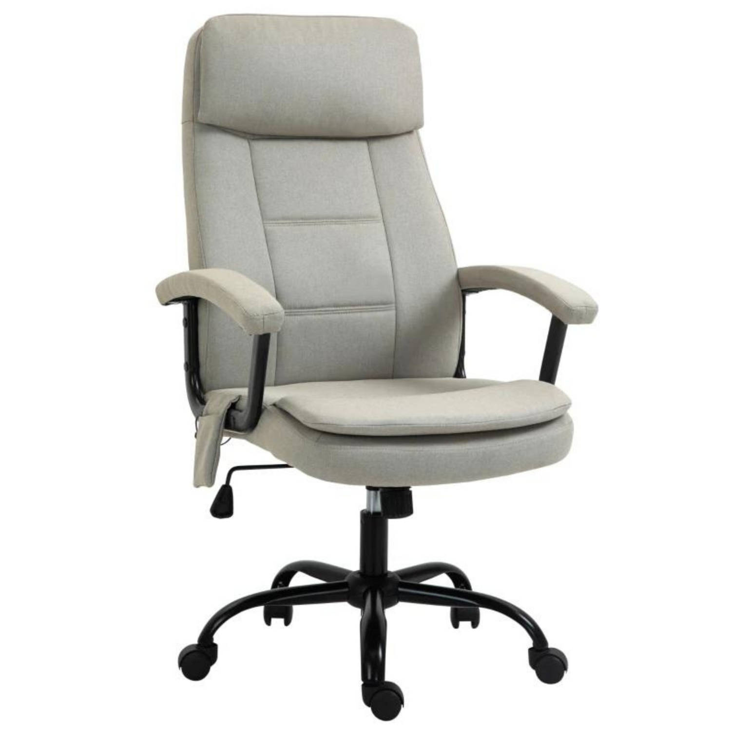 Bureaustoel met relaxfunctie - Ergonomische bureaustoel - Game stoel - Gaming stoel - Beige - 63 x 70 x 112-121 cm