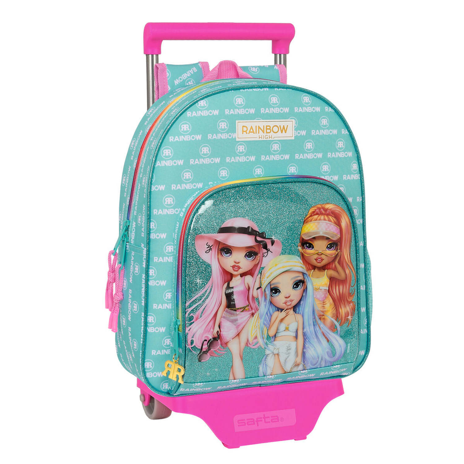 Schoolrugzak Met Wielen Rainbow High Paradise Turkoois 28 X 34 X 10 Cm