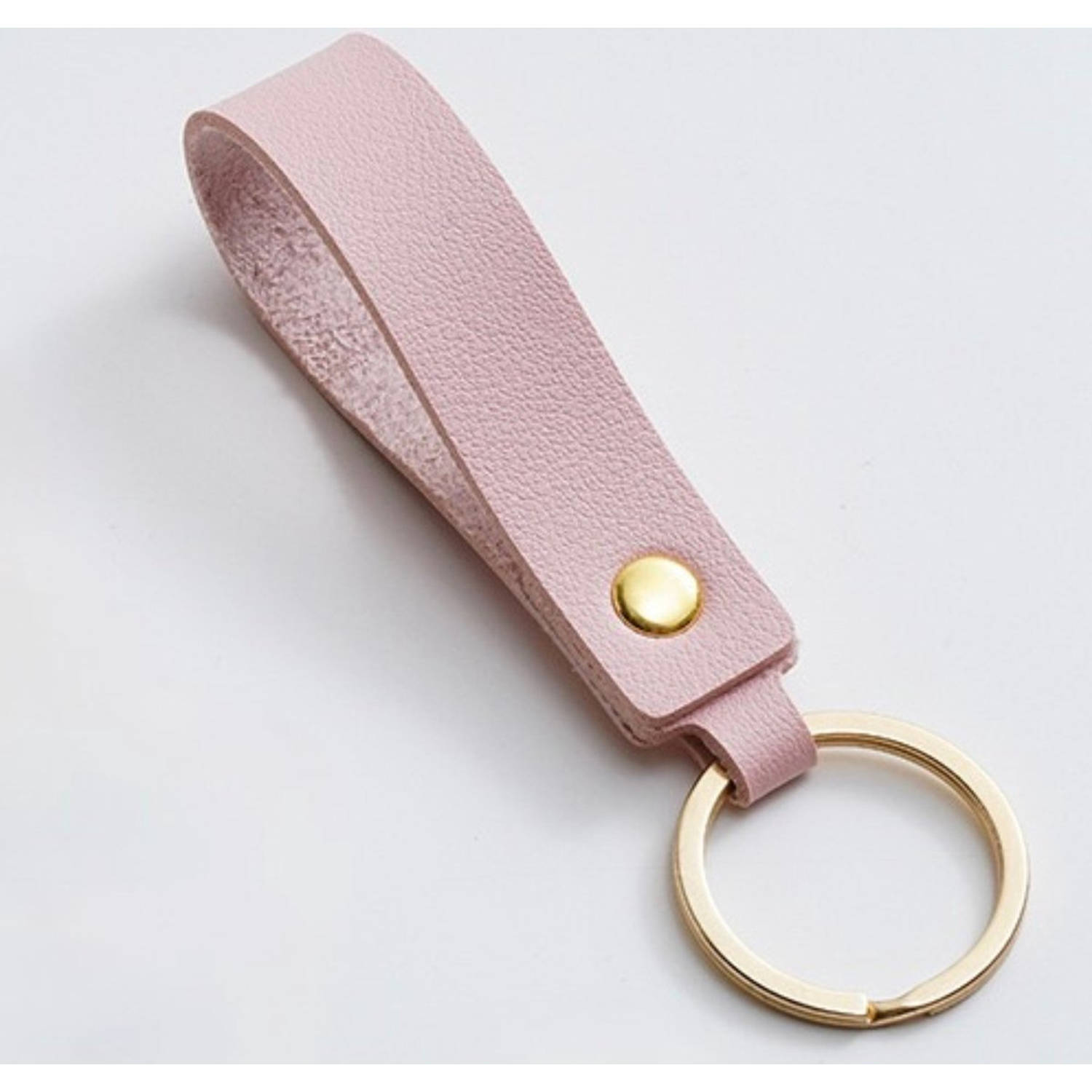 Luxe Sleutelhanger - Roze Leer - Hanger Goud - Dames & Heren Sleutel Hanger - Tashanger - Keychain Mode Cadeau - Imitatieleer - Fashion Auto Sleutelhanger