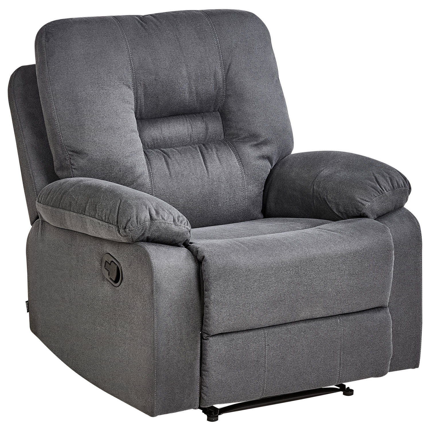 BERGEN II - Fauteuil handmatig verstelbaar - Grijs - Polyester