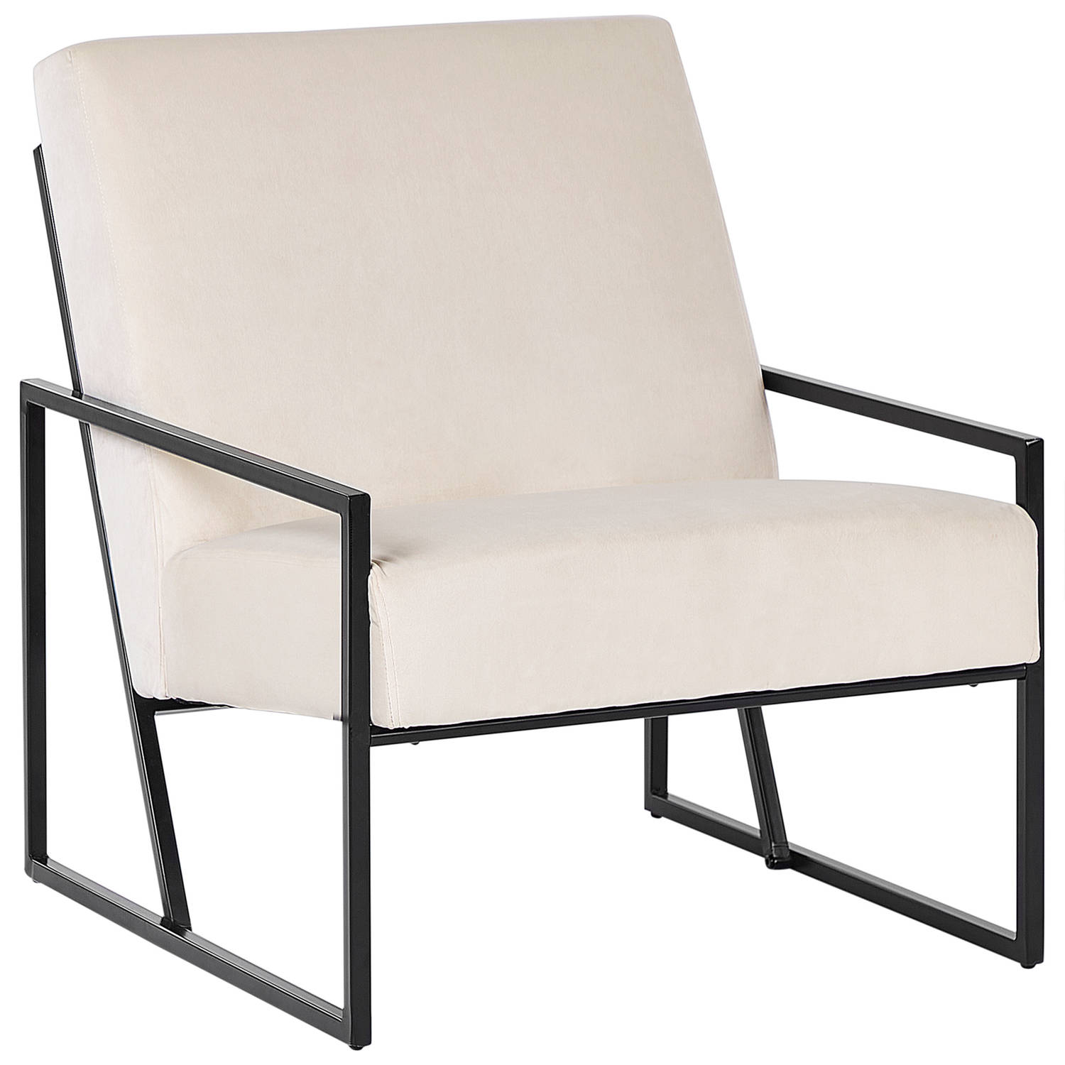 Beliani DELARY Fauteuil-Beige-Fluweel