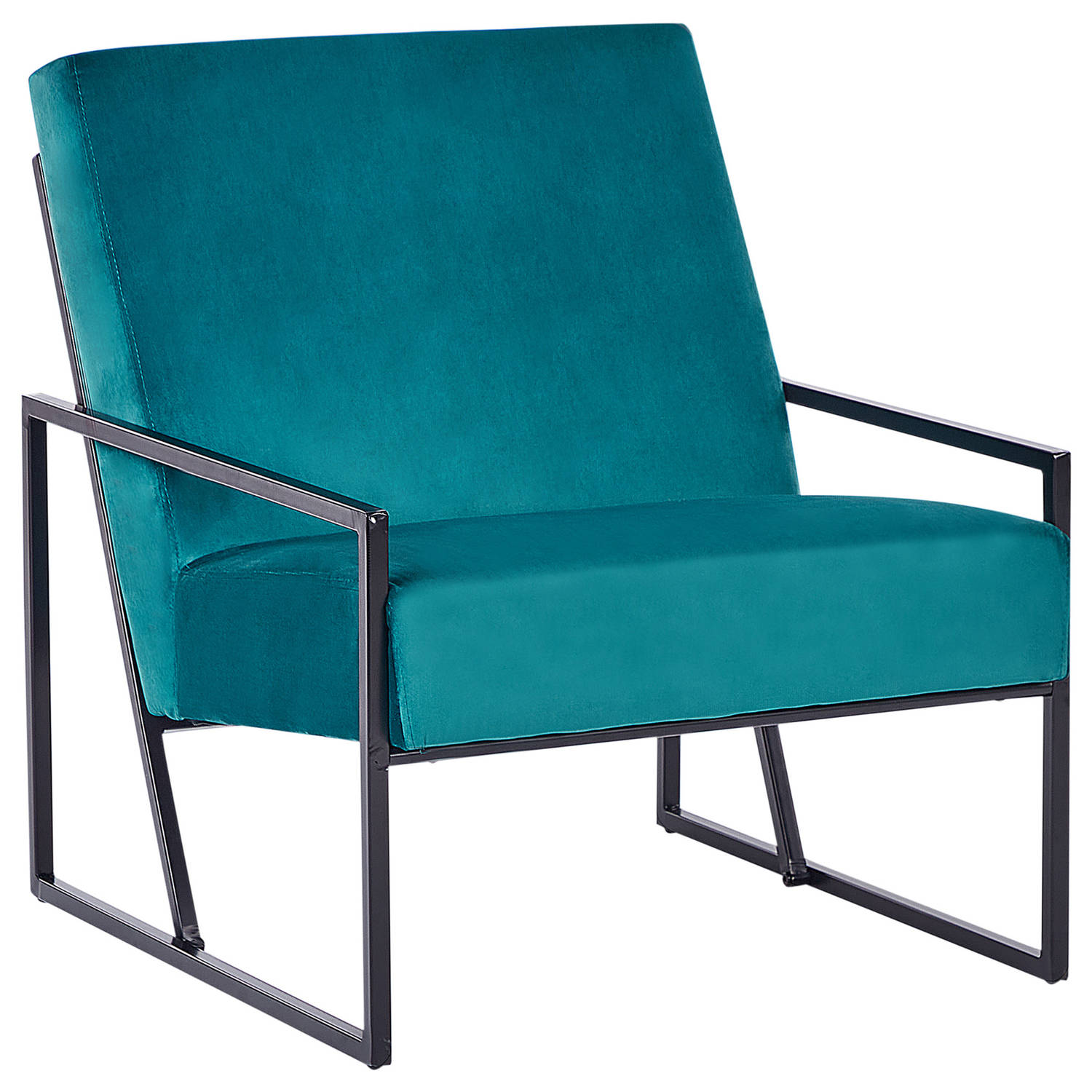 Beliani DELARY Fauteuil-Blauw-Fluweel