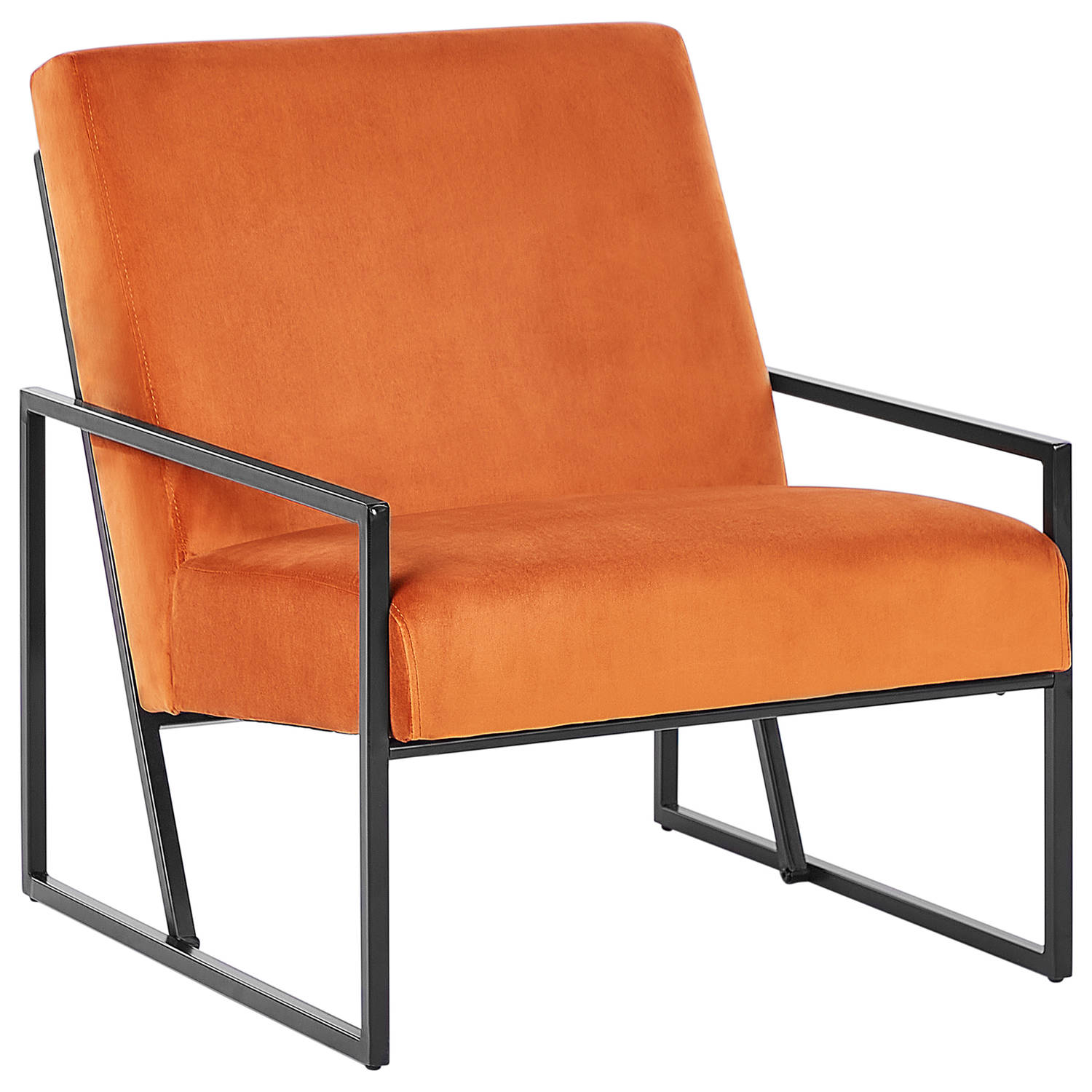 Beliani DELARY Fauteuil-Oranje-Fluweel