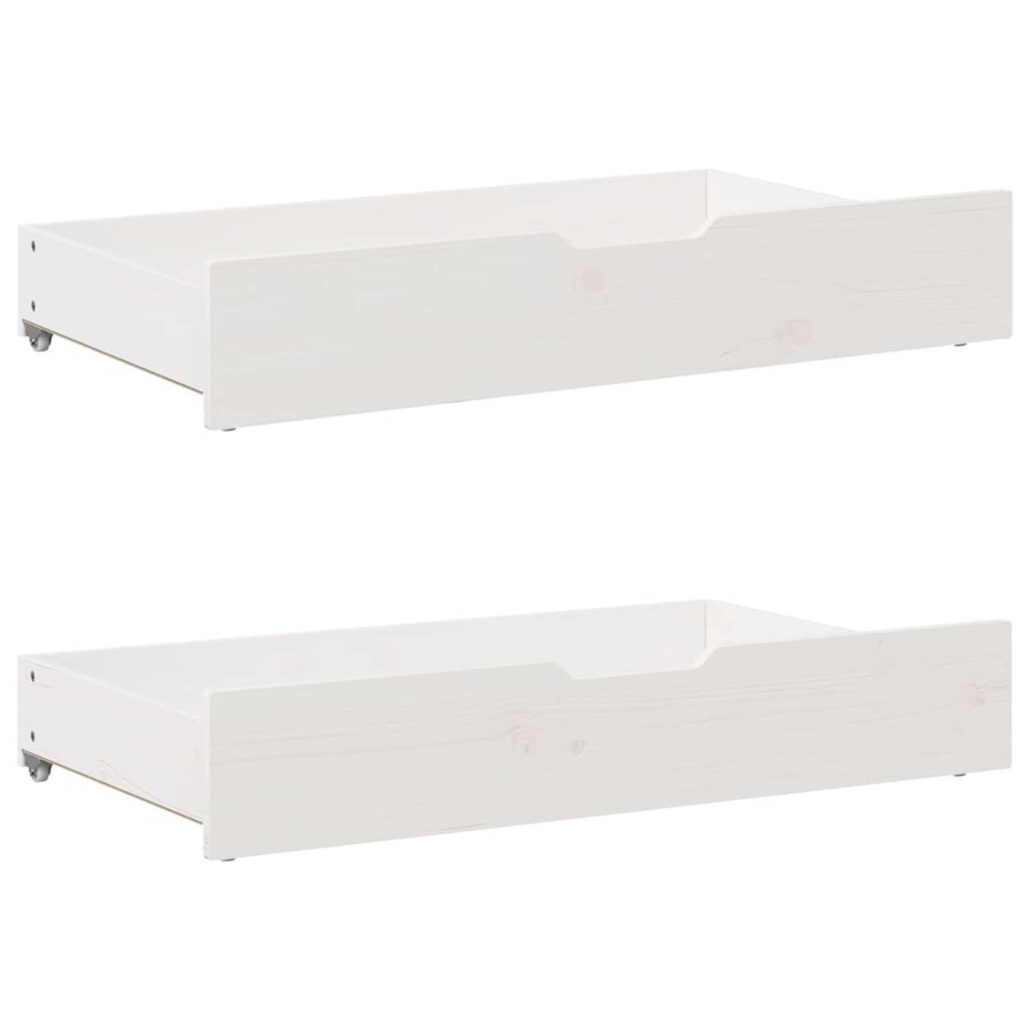 vidaXL Bedlades 2 st 95x55x16 cm massief grenenhout