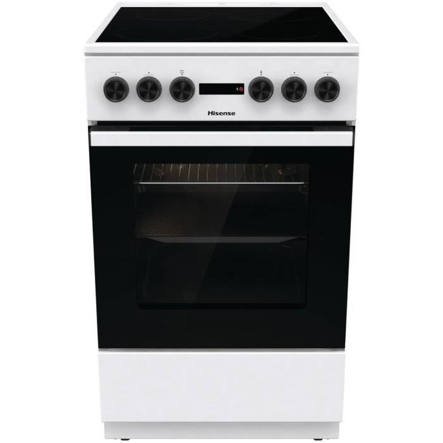 HISENSE vitrokeramische kookplaat - HEC5A10WG - 4 branders - Natuurlijke convectieoven 68 L - 0,80 kWh - 50 cm