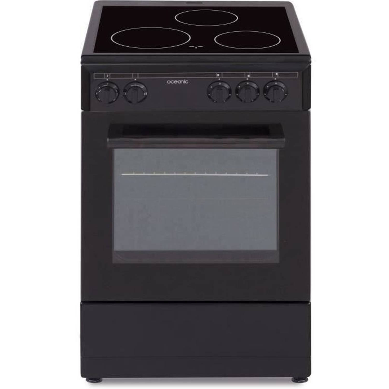 OCEANIC - CV5050B8 - Keramische kookplaat 50 x50 - natuurlijke heteluchtoven - 48L oven - Zwart