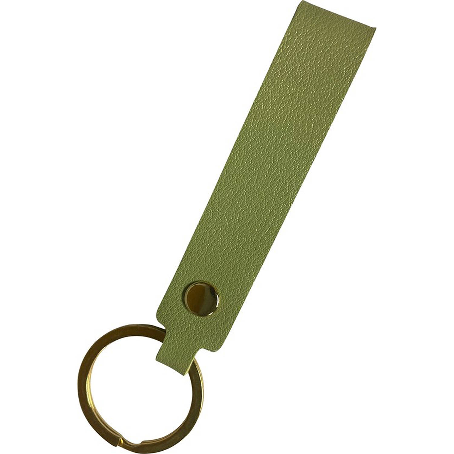 Knaak- Luxe Sleutelhanger- Hanger Goud- Groen Leer