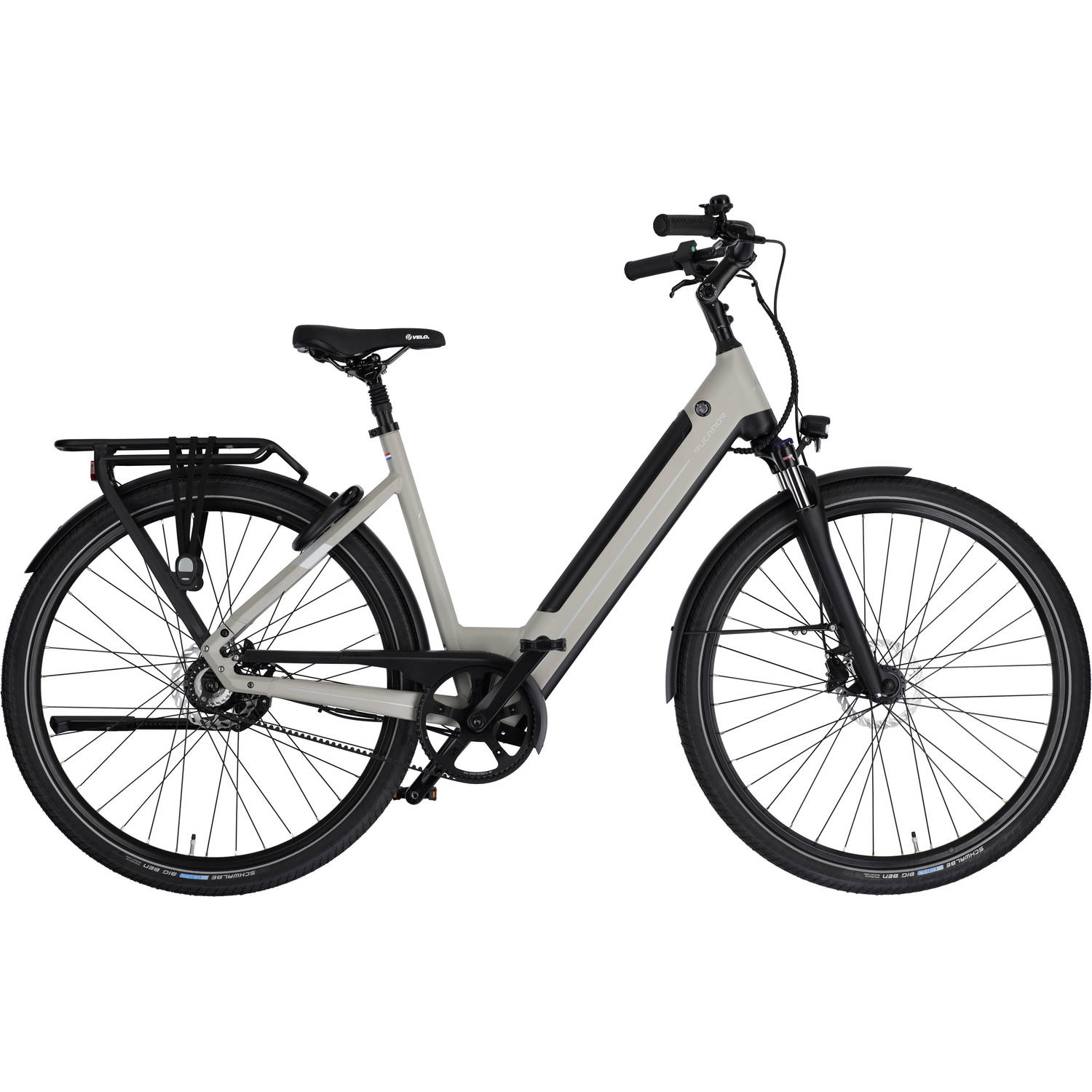 Rucanor Urban Plus Elektrische Fiets - E-bike 28 Inch - 53 cm - Achterwielmotor - Trapkrachtsensor - Hydraulische Schijfremmen - Grijsbruin