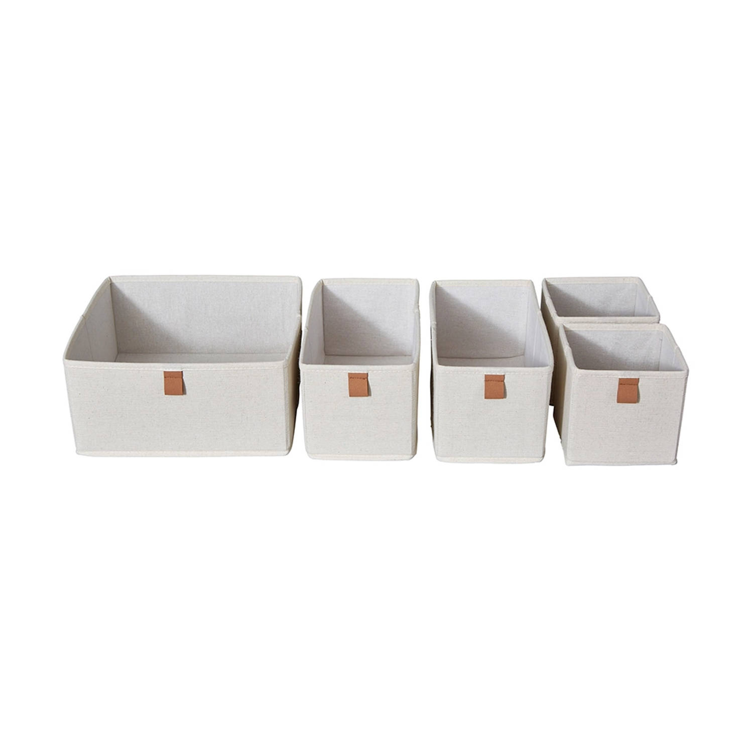 Store It Lade mandjes beige 5-delig - Opvouwbaar