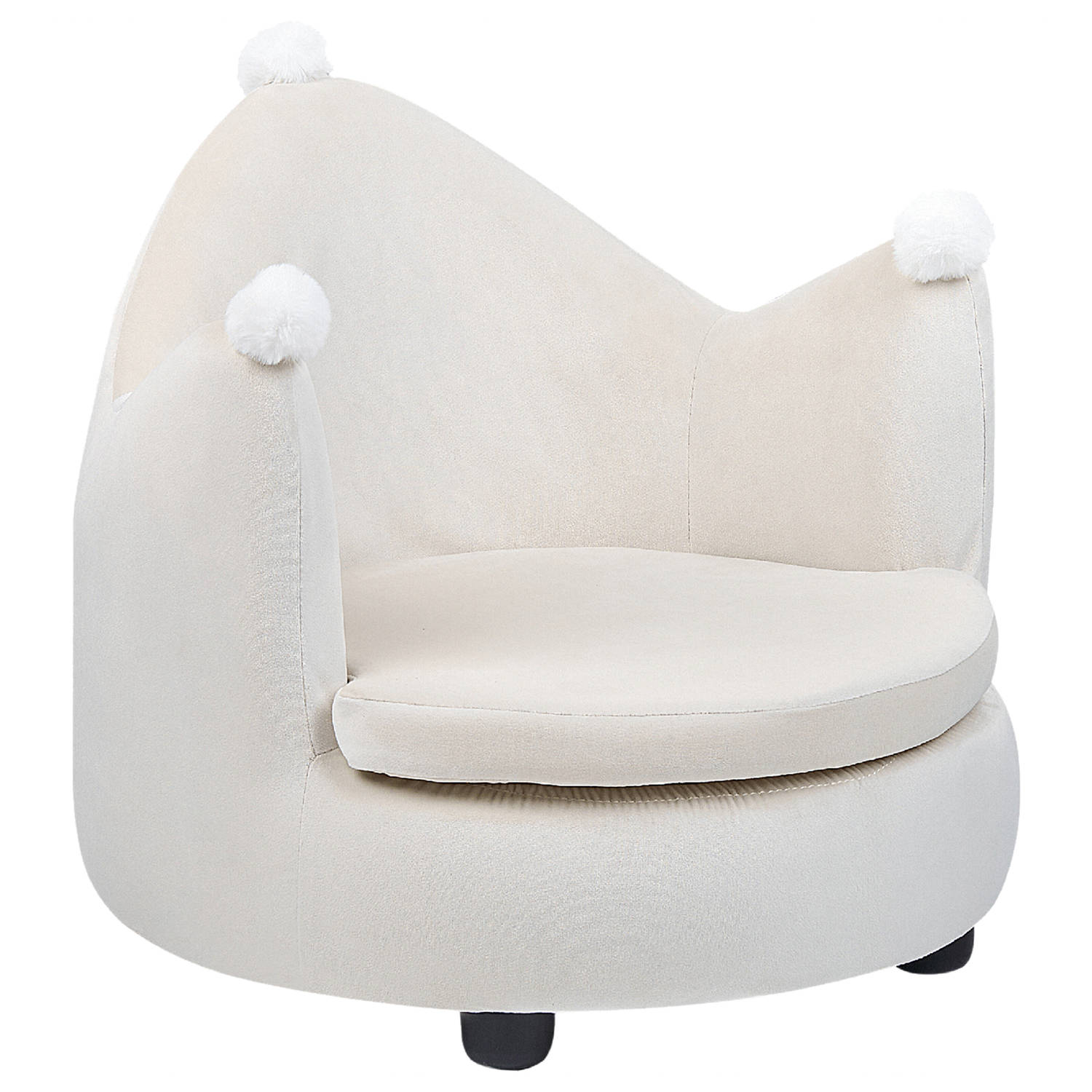 Beliani VEGA Kinderstoel-Beige-Fluweel