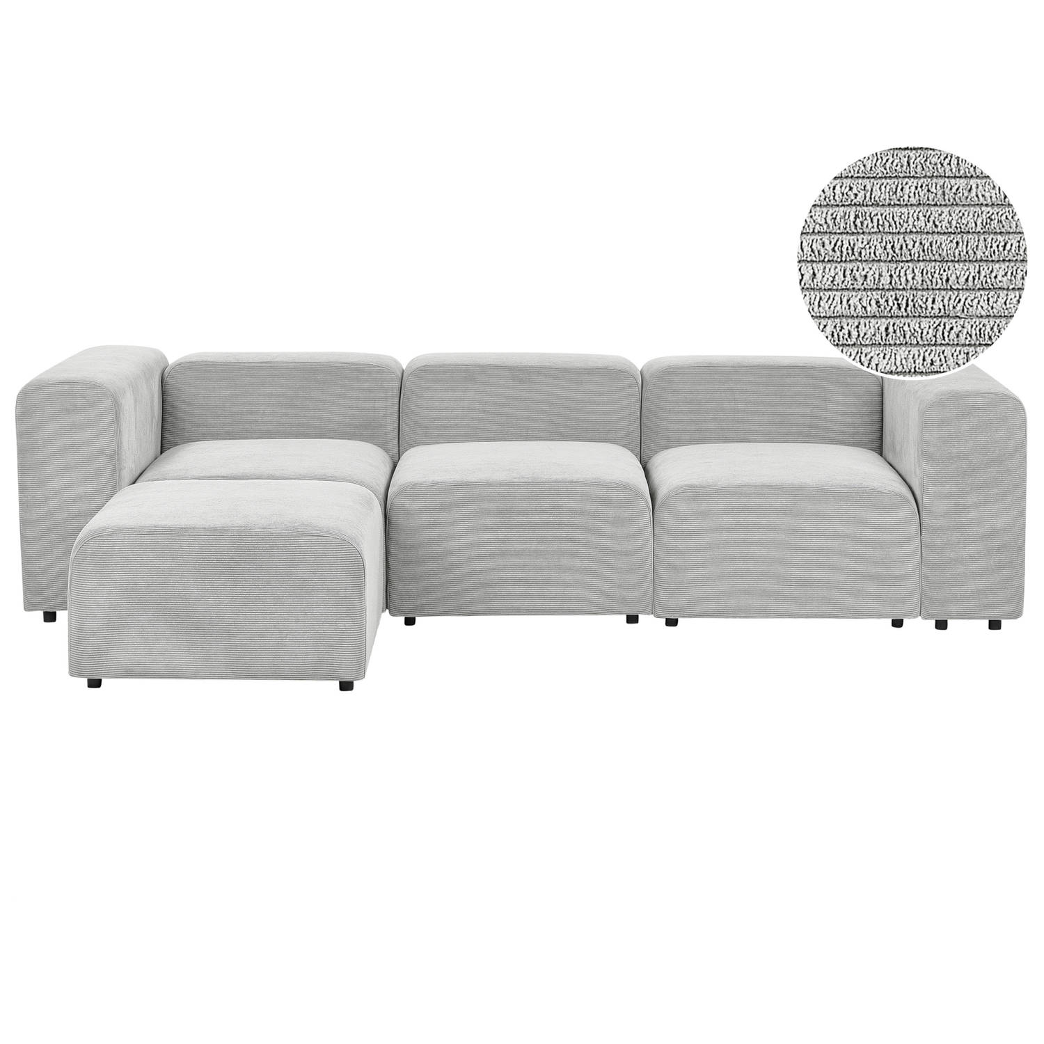 Beliani FALSTERBO - Modulaire Sofa-Grijs-Corduroy