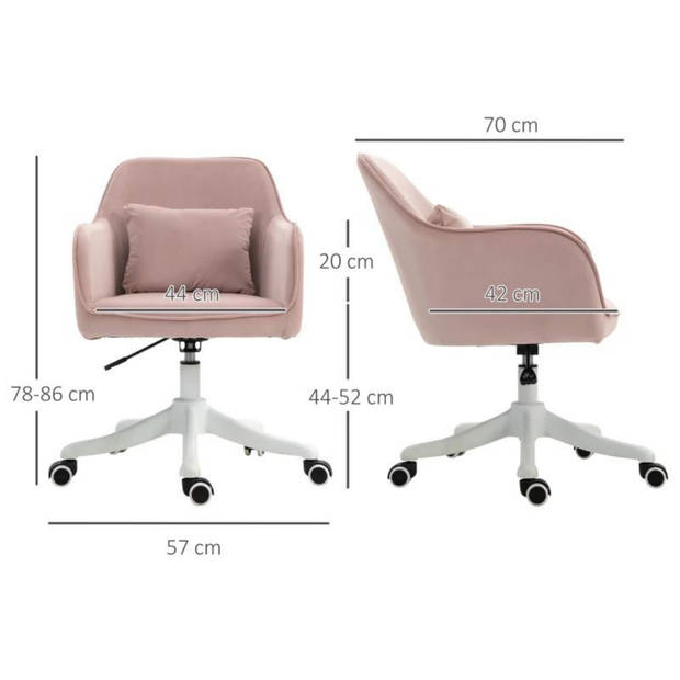 Bureaustoel met massagefunctie - Ergonomische bureaustoel - Roze