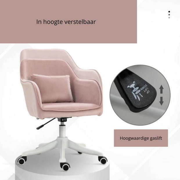 Bureaustoel met massagefunctie - Ergonomische bureaustoel - Roze