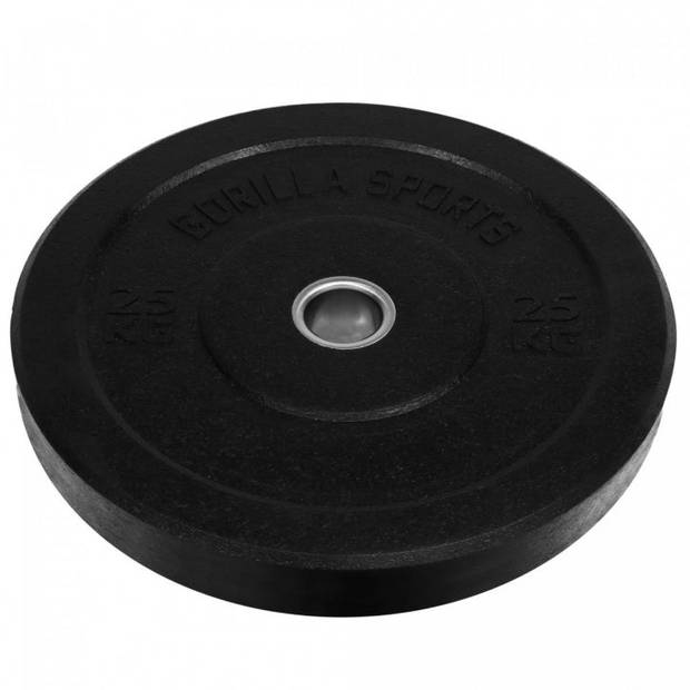 Gorilla Sports Bumper Plates 2 x 25 kg - Halterschijven - 50 kg - Rubber - 50 mm