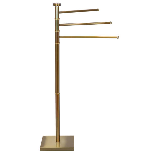 Springos Handdoekrek - Badkamer - Handdoekstang - Handdoekhouder - 3 Armen - Metaal- Goud - 86 cm