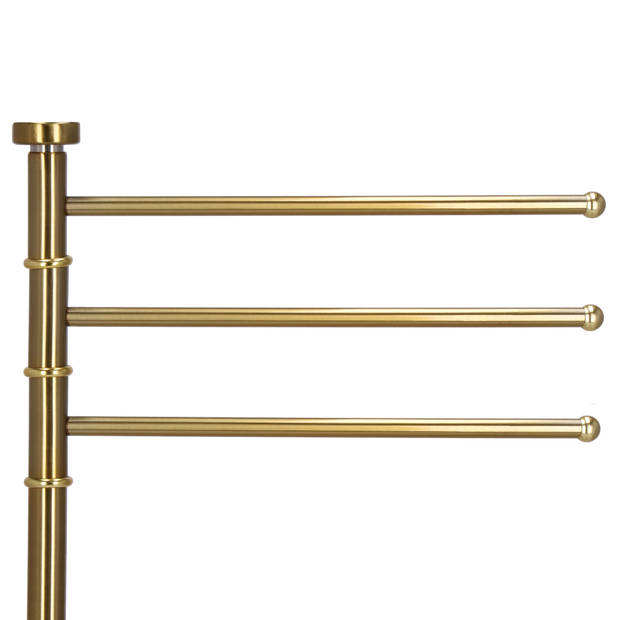 Springos Handdoekrek - Badkamer - Handdoekstang - Handdoekhouder - 3 Armen - Metaal- Goud - 86 cm