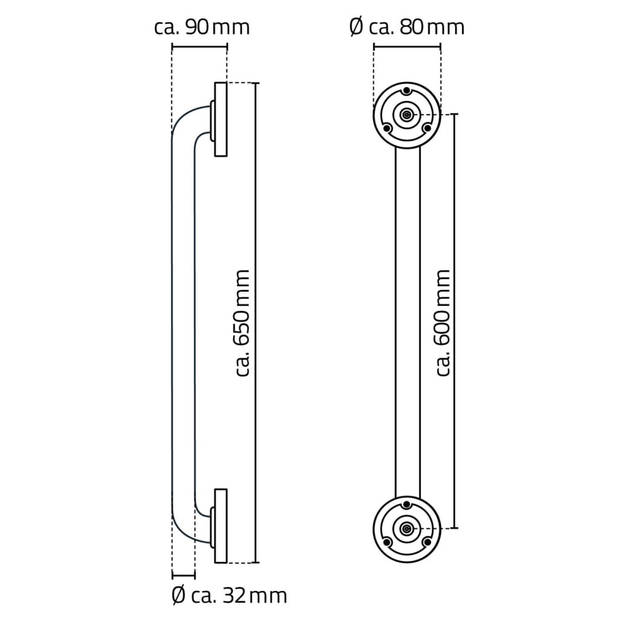 RIDDER Wandbeugel 60 cm aluminium zwart