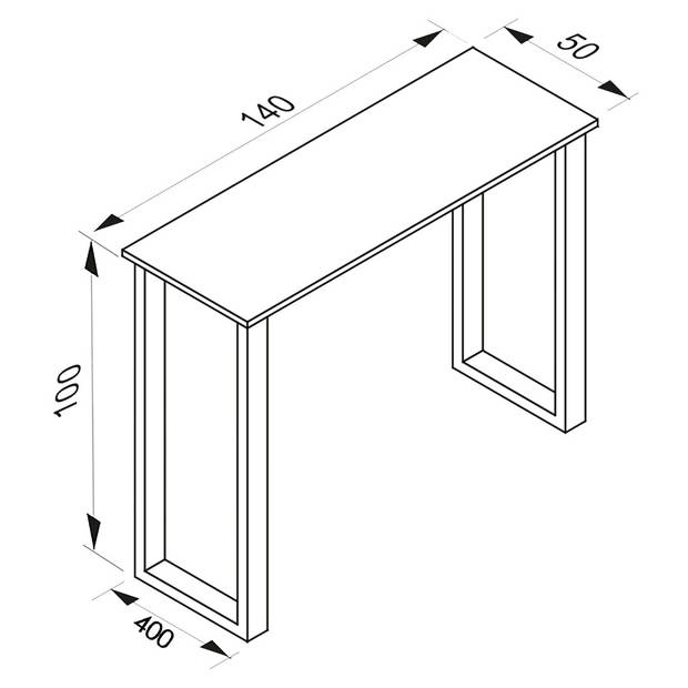 Xona bartafel 140x50 antraciet, zwart.