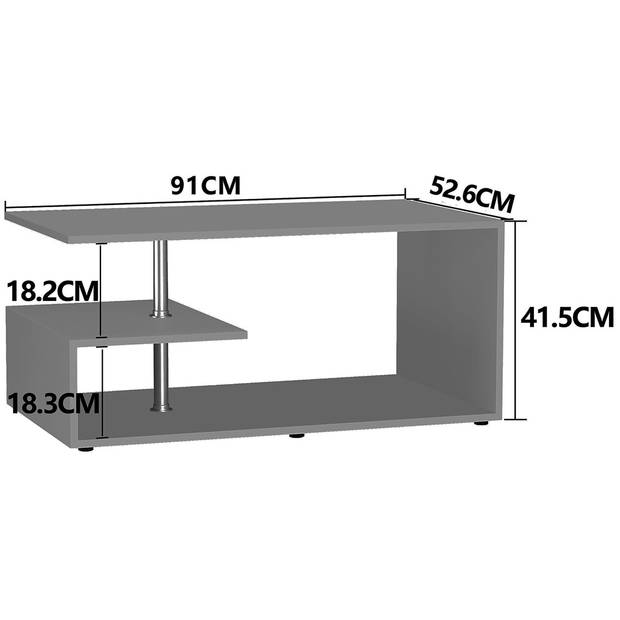 MalisoM salontafel eik decor, wit.