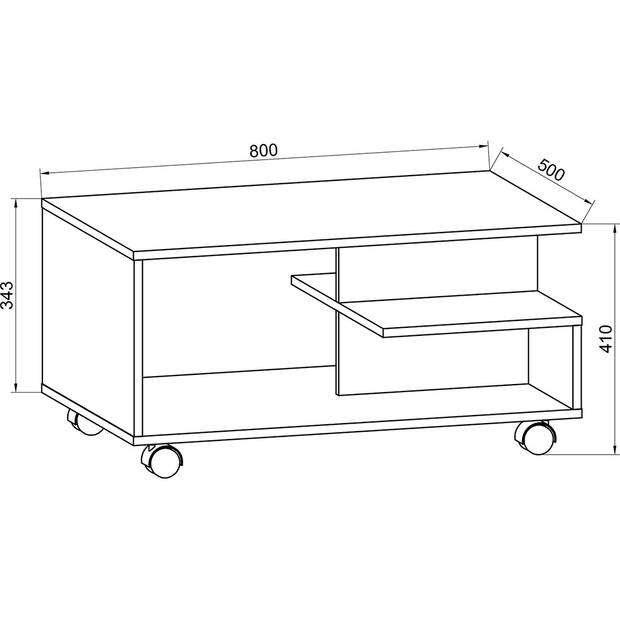 StangoL salontafel antraciet, eik decor.