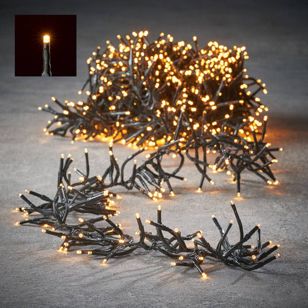 Luca Lighting Kerstverlichting - 576 lampjes - afstandsbediening - warm wit - 420cm - clusterverlichting - Kerstverlicht