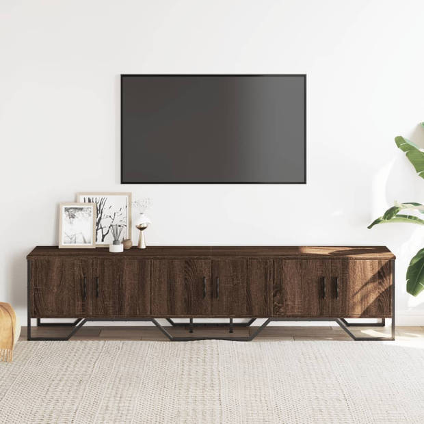 vidaXL Tv-meubel 180x34x41 cm bewerkt hout bruin eikenkleurig