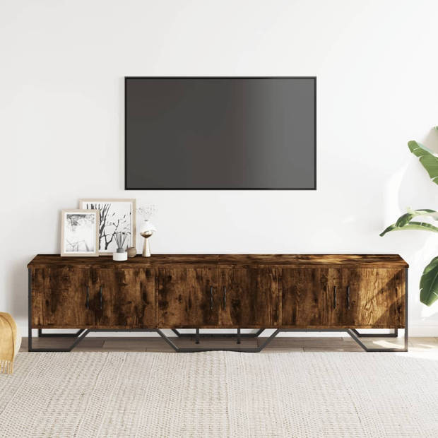 vidaXL Tv-meubel 180x34x41 cm bewerkt hout gerookt eikenkleurig