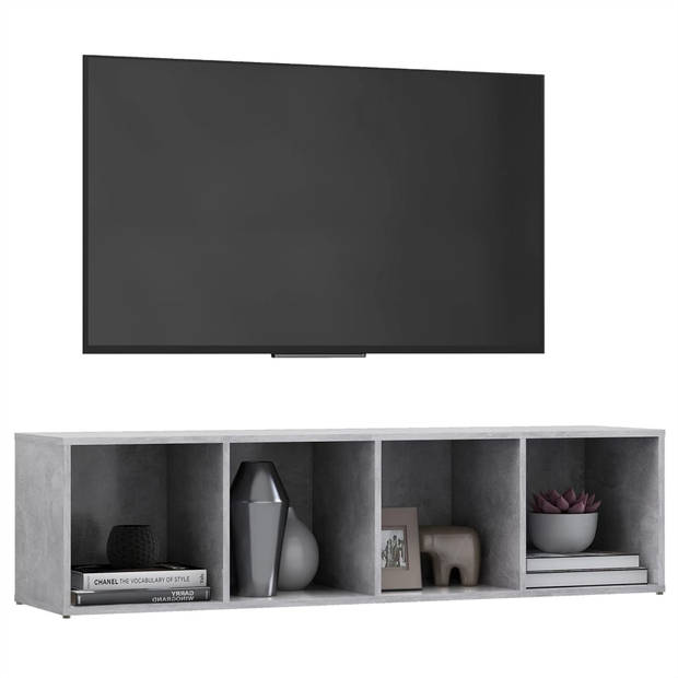 vidaXL Tv-meubel 142,5x35x36,5 cm bewerkt hout betongrijs