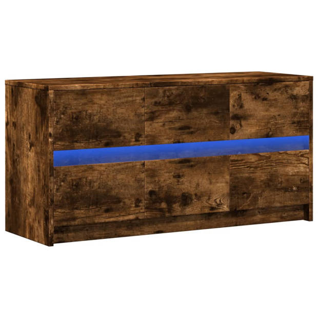 vidaXL Tv-meubel met LED 100x34x50 cm bewerkt hout gerookt eikenkleur