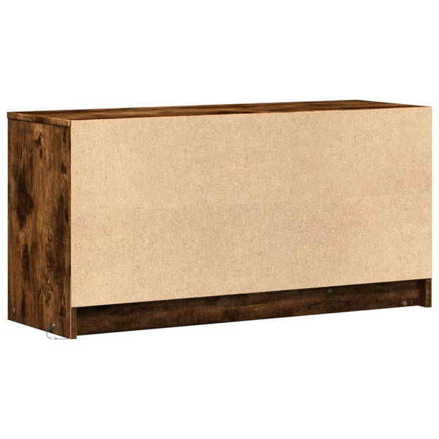 vidaXL Tv-meubel met LED 100x34x50 cm bewerkt hout gerookt eikenkleur