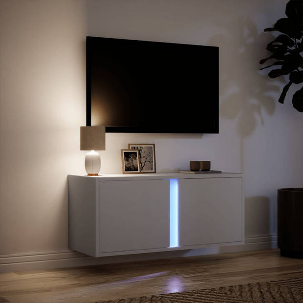 vidaXL Tv-wandmeubel met LED-verlichting 80x31x35 cm wit