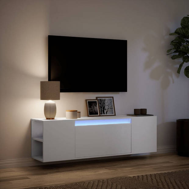 vidaXL Tv-wandmeubel met LED-verlichting 135x31x39,5 cm wit