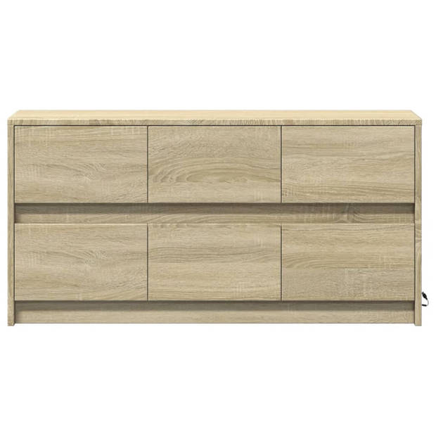 vidaXL Tv-meubel met LED 100x34x50 cm bewerkt hout sonoma eikenkleurig