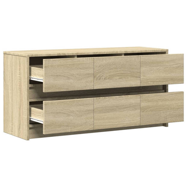 vidaXL Tv-meubel met LED 100x34x50 cm bewerkt hout sonoma eikenkleurig