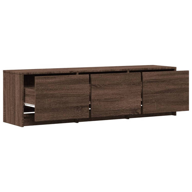 vidaXL Tv-meubel met LED 140x34x40 cm bewerkt hout bruin eikenkleurig