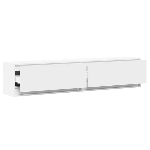 vidaXL Tv-wandmeubel met LED-verlichting 180x31x38 cm wit