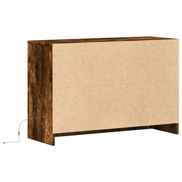 vidaXL Tv-meubel met LED 91x34x61 cm bewerkt hout gerookt eikenkleur