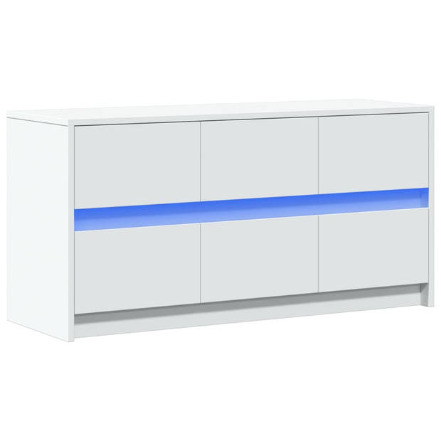 vidaXL Tv-meubel met LED 100x34x50 cm bewerkt hout wit