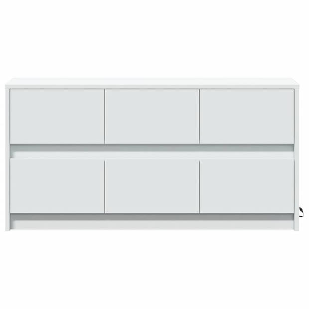 vidaXL Tv-meubel met LED 100x34x50 cm bewerkt hout wit