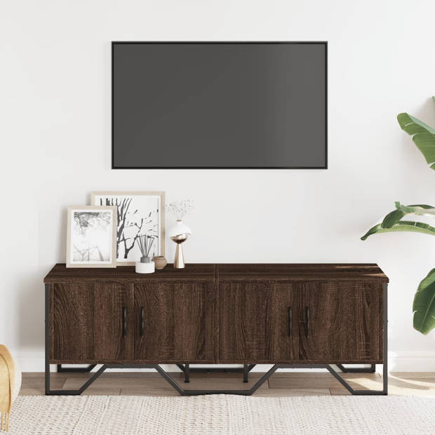 vidaXL Tv-meubel 122x34x41 cm bewerkt hout bruin eikenkleurig