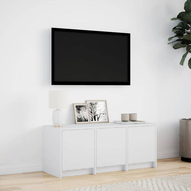 vidaXL Tv-meubel met LED 97x34x40 cm bewerkt hout wit