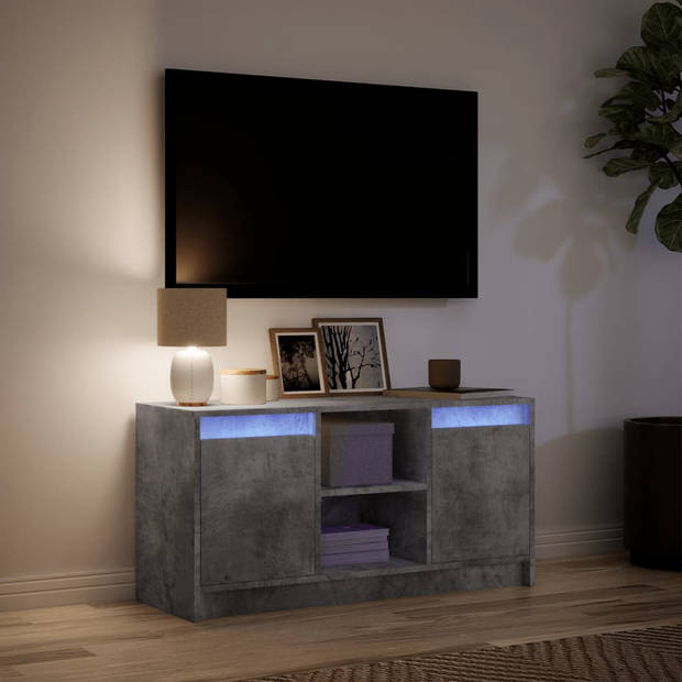 vidaXL Tv-meubel met LED 100x34x50 cm bewerkt hout betongrijs