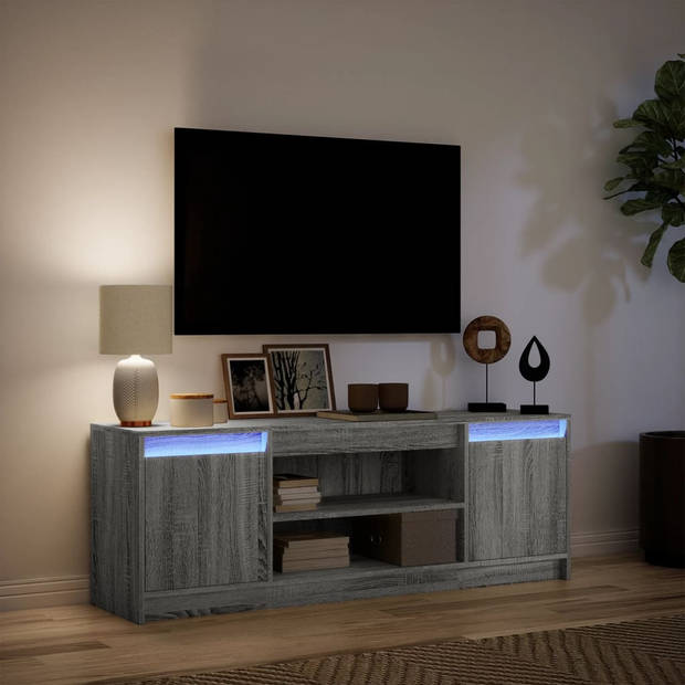 vidaXL Tv-meubel met LED 139,5x34x50 cm bewerkt hout grijs sonoma